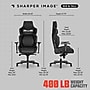 Sharper Image SGX300 Ergonomic Racing Gaming Chair, Black (52914-BLKWHT)~#|#~356A14B1-CFDE-4D06-A87010CAA4CAE812_sc7