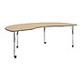 Flash Furniture Wren Kidney Activity Table, 96" x 48", Height Adjustable, Light Natural Top/Silver Frame (XUA4896KDLNTAC)~#|#~35944557-2AE0-4665-9AF018B85DAA626A_sc7