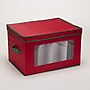 Household Essentials Holiday Stemware Windowed Panel Storage Box with 12 Compartments, Red/Green (HH540RED)~#|#~360A169F-1A65-49DF-AAA1D81BC2D17C2D_sc7