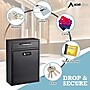 AdirOffice Large Wall Mounted Drop Box with Suggestion Cards, Combination Lock, Black (631-04-BLK-KC-PKG)~#|#~365BB6CC-FB12-49AD-8FBBD2CC6352D1B5_sc7