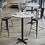 Flash Furniture Acadia 31.25" Round Wooden Dining Table with X-Base, White Faux Marble/Black Base (STRD31WMAT2222B)~#|#~36EFA3D9-A5ED-45DE-89B07A1E1CB0FE4C_sc7