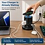 Uncaged Ergonomics USB-C Wireless 6 ft. Retractable Power Strip with 15W Wireless Charger, 4-Outlet, Black (WRPS-2-Black)~#|#~37448B7F-A803-41FB-BD0FAAD20F451463_sc7