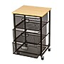 Mind Reader 3-Drawer Rolling Storage Organizer Cart with Wheels, Black (3TMESHC-BLK)~#|#~3809F406-A75A-4462-9A6ED2B7BFF6B804_sc7