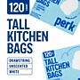 Perk™ 13-Gallon Kitchen Trash Bag, Unscented, 28" x 24", Low Density, 0.9 mil, White, 120 Bags/Box (PK56750)~#|#~381C9FBD-A556-42F7-A484522DF671992F_sc7
