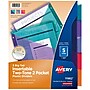 Avery Big Tab Insertable Plastic Dividers with 2 Pockets, 5 Tabs, Two-Tone Multicolor (11982)~#|#~38210A94-0507-4325-8C0157B0CD7A4708_sc7