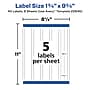 Avery Waterproof Laser/ Inkjet Wraparound Labels, 1.25" x 9.75", White, 40 Labels/Pack (22845)~#|#~386DD44B-5E5E-4B7C-901BC358981A0D13_sc7