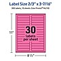 Avery Laser/Inkjet Rectangle Multipurpose Labels, 2/3" x 3-7/16", Bright Pink, 300/Pack (94210)~#|#~38769F3B-D9F2-4DA3-AC14826CD5B912C7_sc7