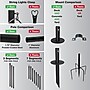 Excello Global Products Bistro Pole for String Lights, Black, 2/Pack (EGP-HD-0359)~#|#~3881FA58-8B7C-4A7C-8EC4D760E2DC7096_sc7