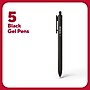 TRU RED™ Retractable Quick Dry Gel Pens, Fine Point, 0.5mm, Black, 5/Pack (TR54486)~#|#~38981371-8D02-4472-BB7B13709E0D6695_sc7