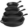 Megachef Cast Iron Skillet Set, Black, 13 Piece/Set (935121259M)~#|#~38DF9123-2611-4E03-A8398F0B5D2EE199_sc7