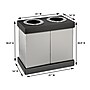Alpine Industries Plastic 2-Compartment Indoor Trash Can and Recycling Bin, 28 Gallon, Gray (ALP471-02-BLK)~#|#~396A21AF-5D44-43B9-84BA4BC0415CB77B_sc7