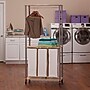 Household Essentials 3-Section Rolling Laundry Sorter with Lid, Steel, Ashwood (7051-1)~#|#~39A22BCC-0193-47A2-A663EA08C5E88D34_sc7