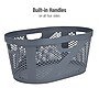 Mind Reader 10.57-Gallon Laundry Basket with Handles, Plastic, Gray, 2/Set (2HHAMP40-GRY)~#|#~39C0802A-4A90-4822-87E525578D6276D1_sc7