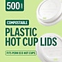 Perk Compostable Plastic Hot Cup Lids, 500 Count Bulk Disposable Coffee Cup Lids for 10-16 Oz Paper Hot Cups~#|#~39C93ADF-38E2-44D9-AE492959940CF778_sc7