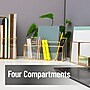 Mind Reader 4-Compartment Glass Desktop Organizer, Gold (3GORG-GLD)~#|#~39E036A2-1789-4555-B8126B40AD7B1B61_sc7