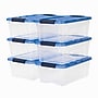 Iris Stack & Pull 12 Qt. Snap Lid Storage Boxes, Clear/Navy, 6/Carton (100306-CT)~#|#~3A4897E0-D0D5-4A6B-A13973654A5841EB_sc7
