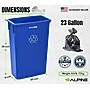 Alpine Industries Polypropylene Recycling Bin, 23 Gallon, Blue (ALP477-R-BLU)~#|#~3A5BBA0A-97BF-476B-97F115418D0190BB_sc7