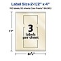 Avery Pearlized Ivory Rectangle Multipurpose Labels, 2.5" x 4", Ivory, 150/Box (94245)~#|#~3AD72EBF-C767-42E8-987E773AF62DBD0A_sc7