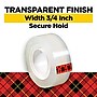 Scotch Transparent Clear Tape Refill, 0.75" x 27.77 yds., 1" Core, Clear, 6 Rolls/Pack (MMM600K6)~#|#~94779766-C56D-4530-981856DC0803B41E_sc7