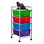 Mind Reader 4-Drawer Storage Utility Cart, Metal/Plastic, Multicolored (4DPTROLL-ASST)~#|#~3C8BCD0F-016F-4BF0-84BB2B239577305B_sc7