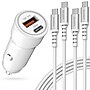 Overtime 38W Dual Port Car Charger and Two 6-Foot USB-C to USB-C Cables Bundle, White (OTC2PD6TCX2)~#|#~3D0E881E-CBC5-4E68-8B831E775C2CC288_sc7