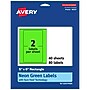 Avery Rectangle Multipurpose Labels, 5" x 6", Neon Green, 80/Pack (94257)~#|#~3D32EA7E-9001-45DB-968C178573B6D2D3_sc7