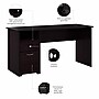 Bush Furniture Cabot 60"W Computer Desk with Drawers, Espresso Oak (WC31860)~#|#~3D6A07BD-2A16-4C5B-A82027A35BF05157_sc7