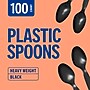 Perk Plastic Spoons, Heavyweight, Black, Disposable Cutlery for Catering, Office Breakroom & Events, 100/Pack~#|#~3DA0459C-0C66-4FAE-93970809404CFA3B_sc7