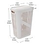 Mind Reader 15.85-Gallon Slim Laundry Hamper with Lid, Plastic, Ivory (HBIN60-IVO)~#|#~3DD2099F-ABFD-40E9-AAA12766D9CBC27B_sc7