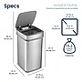 Nine Stars Nova² Stainless Steel UV Odor Neutralizing Sensor Trash Can, 13.2 Gallon, Silver (ONT-50-82SL)~#|#~3E8CE529-B527-45FF-A1A15852E6A232FA_sc7