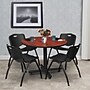 Regency Seating Kobe 42" Round Breakroom Table- Cherry & 4 'M' Stack Chairs- Black~#|#~3EB82B4C-868A-4FA2-84BE2D0C2971E486_sc7
