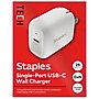 Staples TECH GaN USB-C Wall Charger, 25W, White (ST62323-CC)~#|#~40FB22C6-4D6B-425D-B001CC447F543E9A_sc7