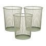 Staples Metal Mesh Trash Can, 4.4 Gallon, Sage Green, 3/Pack (ST63859)~#|#~412D962F-0F61-455E-943E16F75C1BACAA_sc7