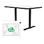 Correll Dry-Erase Markerboard Cafe Table, 30" x 60", Frosty White/Black (BTT3060DE-80)~#|#~414A7B49-E159-4C98-A453488A454F8805_sc7