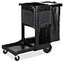 Rubbermaid Executive Janitor Cleaning Cart, 3 Shelf, 8", 4" Caster, 21.8" x 46" x 38", Black~#|#~415104CB-BD5B-4265-8F2F6BE5F72EE34A_sc7