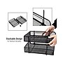 Mind Reader 2-Tier Stackable Paper Desk Tray, Metal Mesh, Black, 2/Set (2CSTACK2-BLK)~#|#~41B5D534-2A26-4161-9D6E3BBC3ACBE9BA_sc7