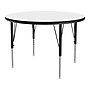 Correll 36" Round Activity Table, Height-Adjustable, Frosty White/Black (A36DE-RND-80)~#|#~41B763B5-2129-4642-B00C4F90D69C20DE_sc7