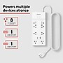 Staples TECH 8-Outlet 2-USB Port Surge Protector, 6', 2100 Joules, White (ST62775)~#|#~421E0107-9A07-4BA2-A243E6EA444B9D86_sc7