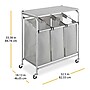 Whitmor 3-Section Rolling Laundry Sorter, Metal, Gray (6705-7885-BB)~#|#~425AC328-98E2-4703-BB9D9CE498392AE7_sc7