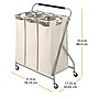 Whitmor 3-Section Rolling Laundry Sorter, Metal, (6640-4794)~#|#~4264D321-4905-446E-B867963EE0EB0272_sc7