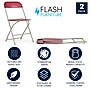 Flash Furniture HERCULES Plastic Folding Chair, Red, 2/Pack (2LEL3RED)~#|#~427B6147-A6D7-4362-B69EC80760F419EF_sc7