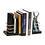 Mind Reader Wood Decorative Basket Book Ends, 5", Black/Gold (BOOKBASK2-BLK)~#|#~42C5D821-1D19-464C-A8FFDF539ED2F603_sc7