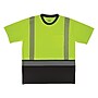 GloWear 8294BK High Visibility Short Sleeve Black Bottom T-Shirt, ANSI Type R Class 2, Lime, X-Small (22271)~#|#~43062C74-57C5-48FB-886344CBC52BADA5_sc7