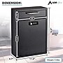 AdirOffice Large Wall Mounted Drop Box with Suggestion Cards, Combination Lock, Black (631-04-BLK-KC-PKG)~#|#~43180E58-86B6-4B39-93D5A14E786846CB_sc7