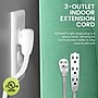 GoGreen Power 8' Extension Cord, 3-Outlet, 16 AWG, White (GG-19608)~#|#~433FD2F4-F263-434F-A35681060D8BC562_sc7