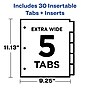 Avery Big Tab Extra-Wide Insertable Paper Dividers, 5 Tab, Clear, Clear Reinforced (11221)~#|#~43815A09-5508-4E91-B1E07E5D890803B0_sc7