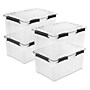 Sterilite 80 Quart Gasket Box with Lid, Plastic, Clear/Black, 4/Carton (39389004)~#|#~43CBB78F-45E3-438B-BAA710789F347440_sc7