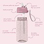 bentgo Plastic Water Bottle, 15 oz., Petal Pink Glitter (BGKDWB1-PP)~#|#~43FAAF84-E76D-4509-8B368C56C9C7F1D4_sc7