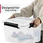 Sterilite 34 Quart Gasket Box with Lid, Plastic, Clear/Black, 4/Carton (39339004)~#|#~4426AB28-6A54-40CB-BE89C64FD8D11B7D_sc7