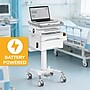 Mount-It! MedHub Powered Height-Adjustable Mobile Cart Workstation with Drawers & Built-In Power Strip, White/Gray (MI-16057)~#|#~4440138E-1A06-4A4D-BF95D4BF57089B3D_sc7